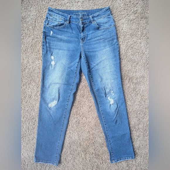 Chico's Denim - Chicos The Platinum Mid-Rise Stretch Denim Boyfriend Jeans Size 0